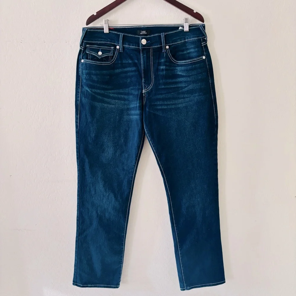 True Religion‎ Ricky Flap Relaxed Straight Dark Blue Denim Jeans Size 34 Men’s